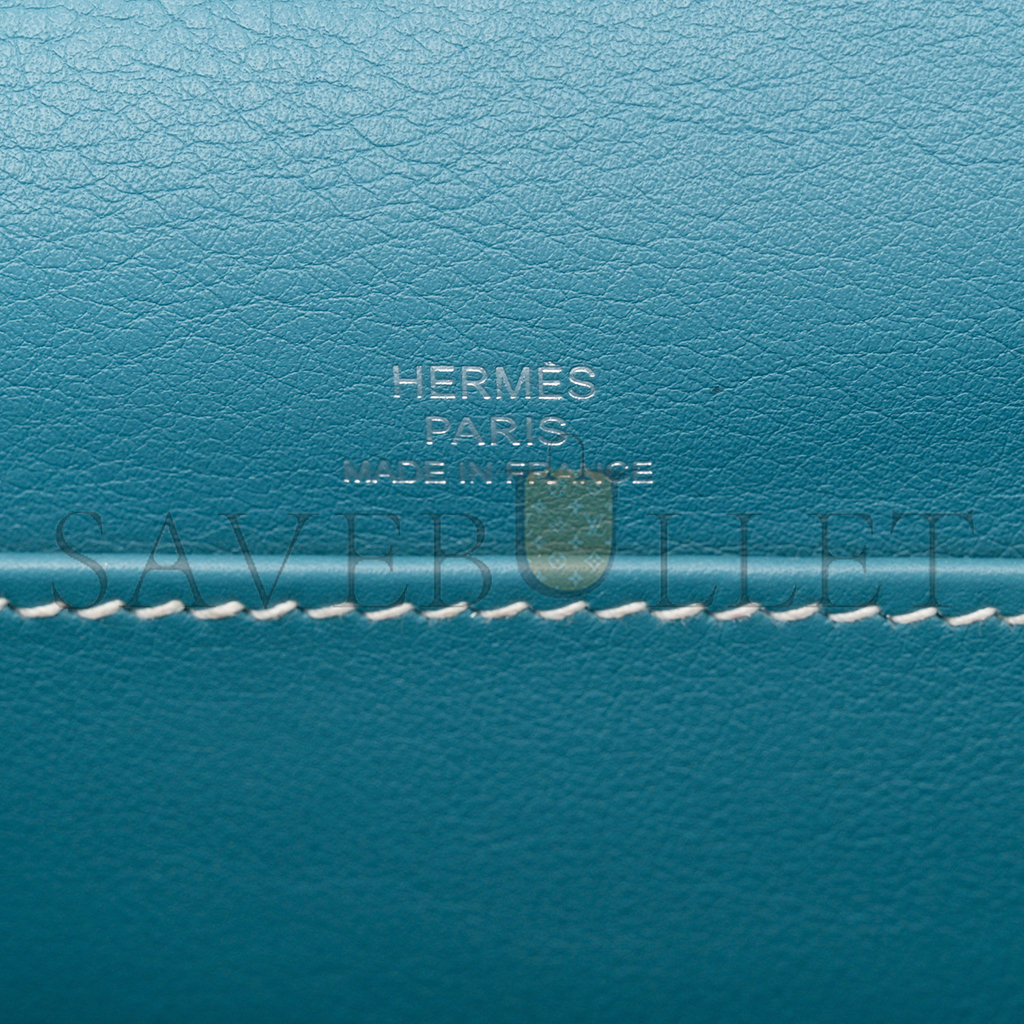 HERMÈS SWIFT KELLY POCHETTE CLUTCH BLUE JEAN (22*14*7cm) 